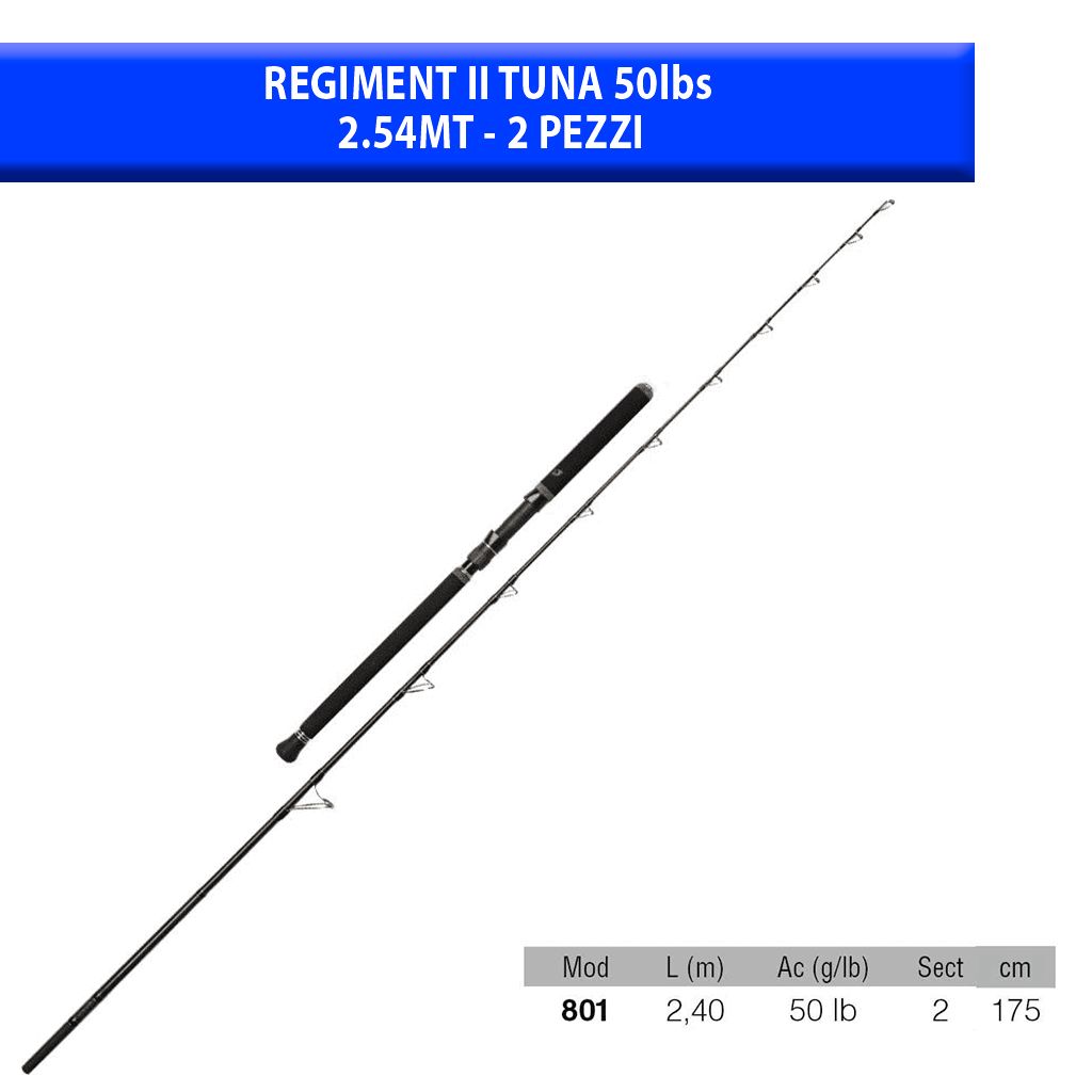 Penn Regiment II Tuna 2,40cm-2,54cm 50lb-80lb Super light Canne da pesca in mare 