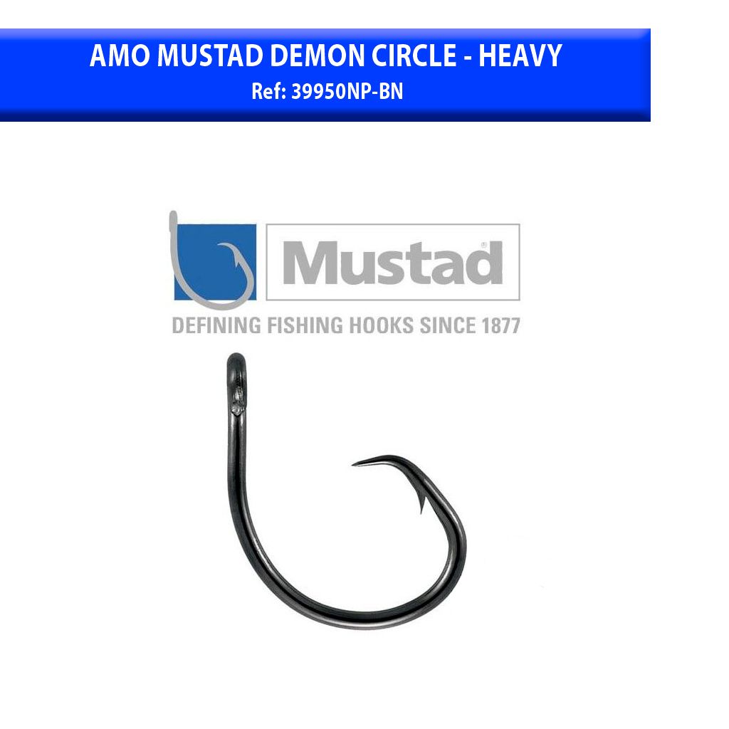 Mustad 39950NP-BN Demon Perfect Circle Hooks Size 11/0 Jagged Tooth Tackle