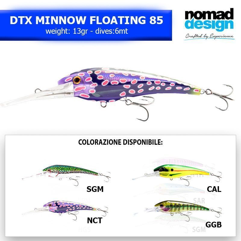 ARTIFICIALE NOMAD TACKLE DTX MINNOW 85F