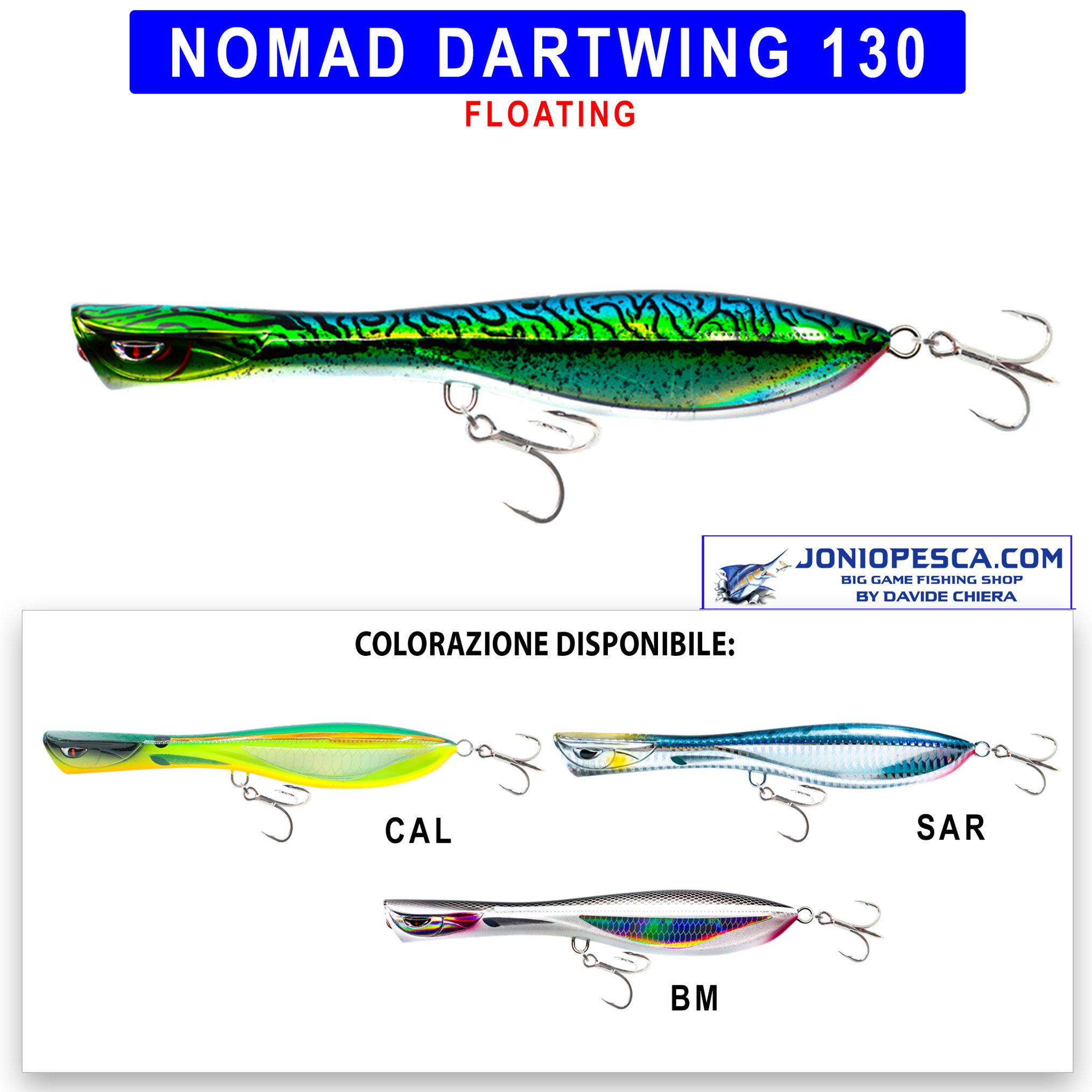 ARTIFICIALE NOMAD TACKLE DARTWING FLOATING 130